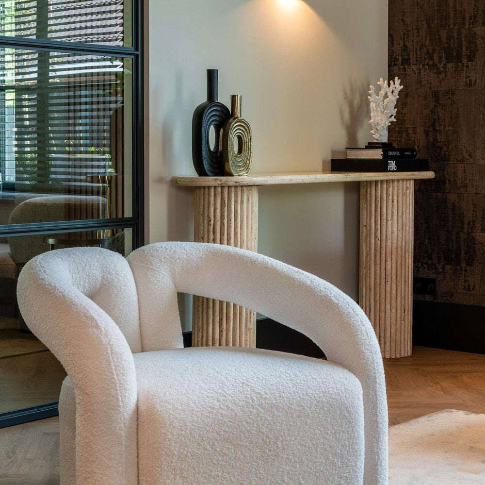 La Cantera Oval Console Table - Travertine Richmond 2