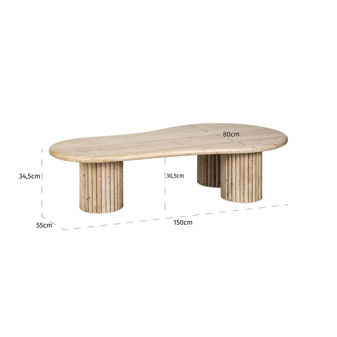 La Cantera Organic Oval Coffee Table - Travertine Richmond 9