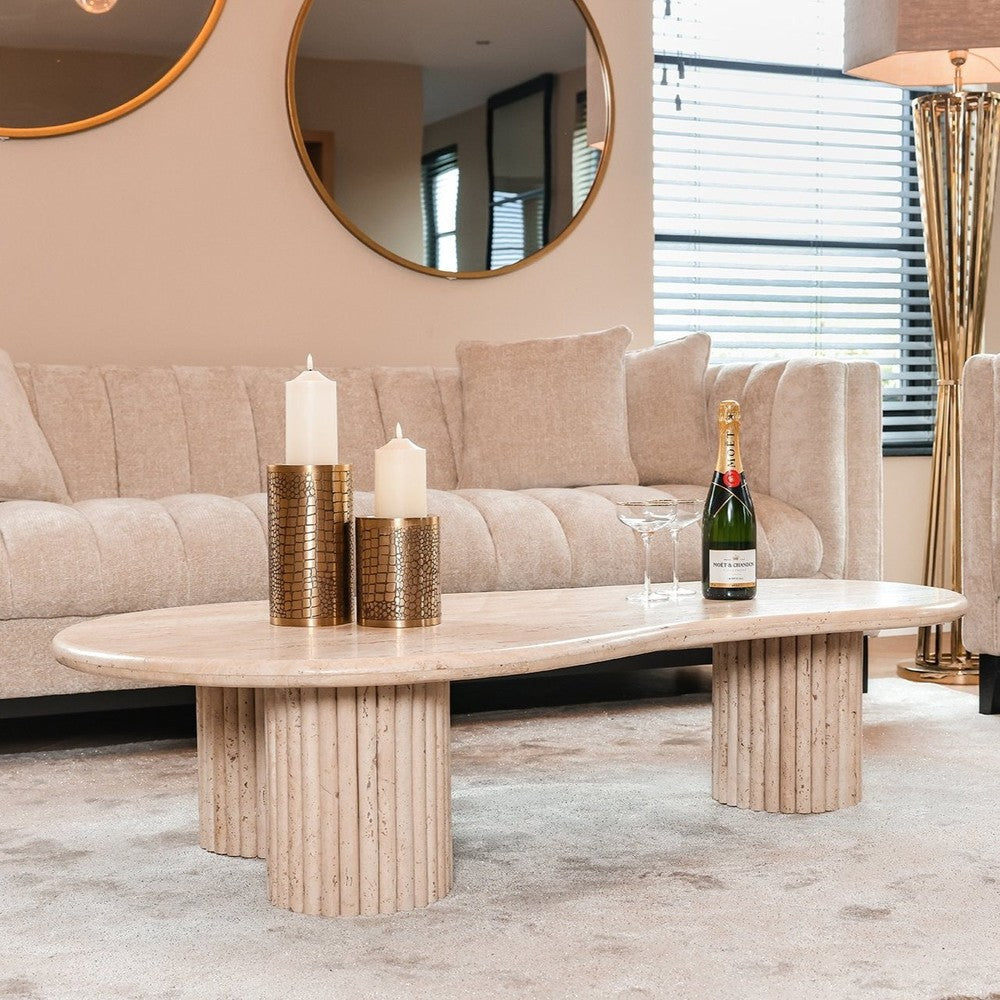 La Cantera Organic Oval Coffee Table - Travertine Richmond 2