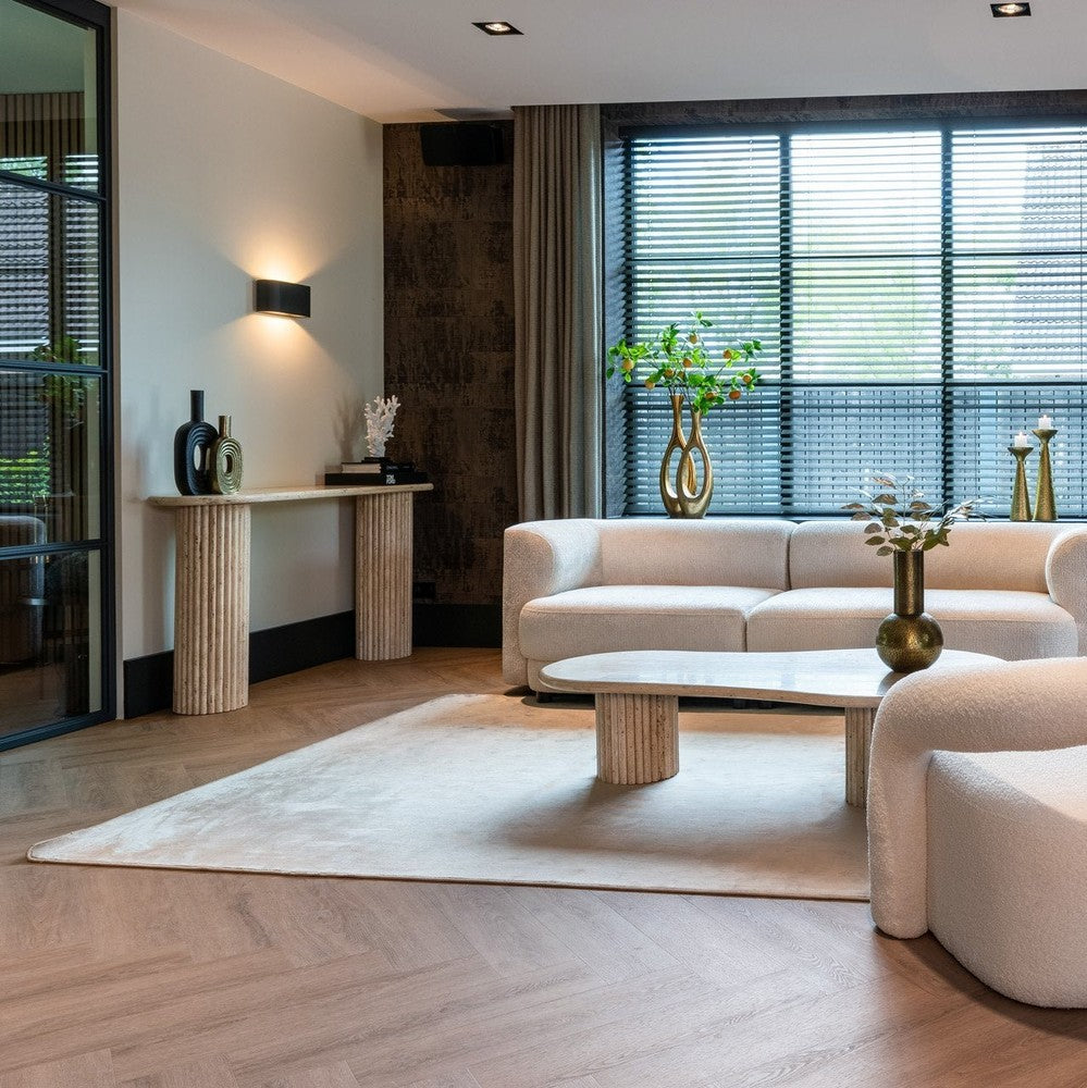 La Cantera Oval Console Table - Travertine Richmond 3