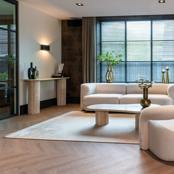 La Cantera Oval Console Table - Travertine Richmond 3