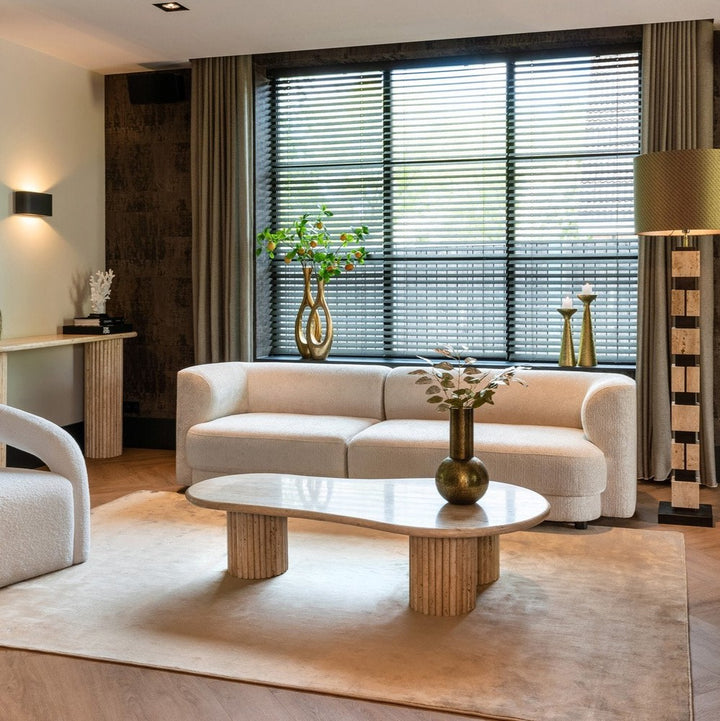 La Cantera Organic Oval Coffee Table - Travertine Richmond 3