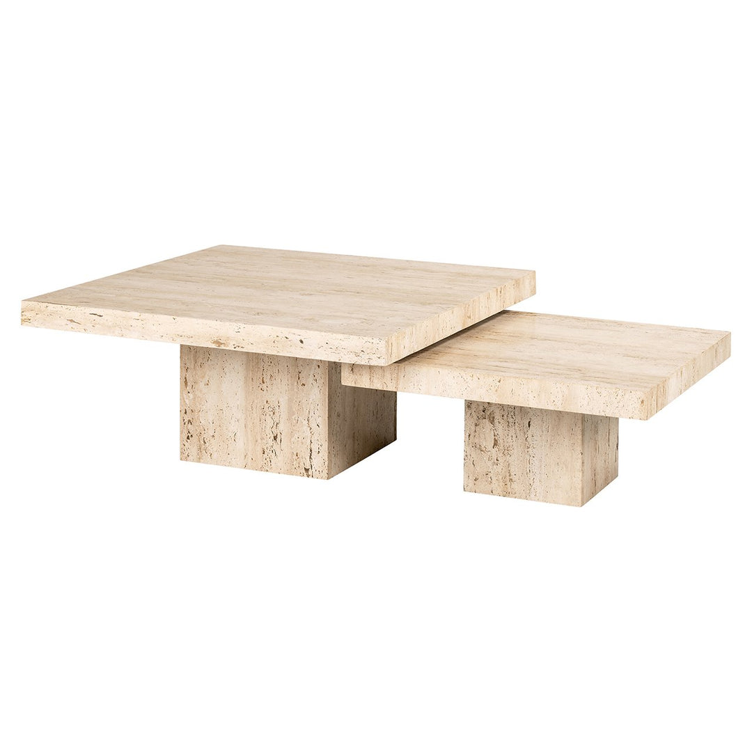 La Cantera Set of 2 Square Coffee Tables - Travertine Richmond 7