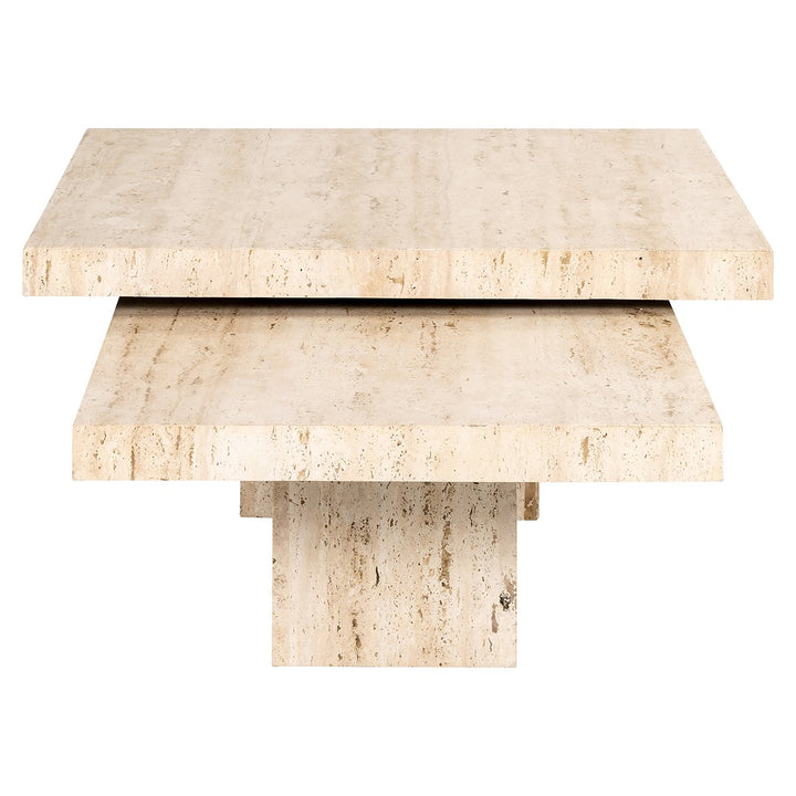 La Cantera Set of 2 Square Coffee Tables - Travertine Richmond 8