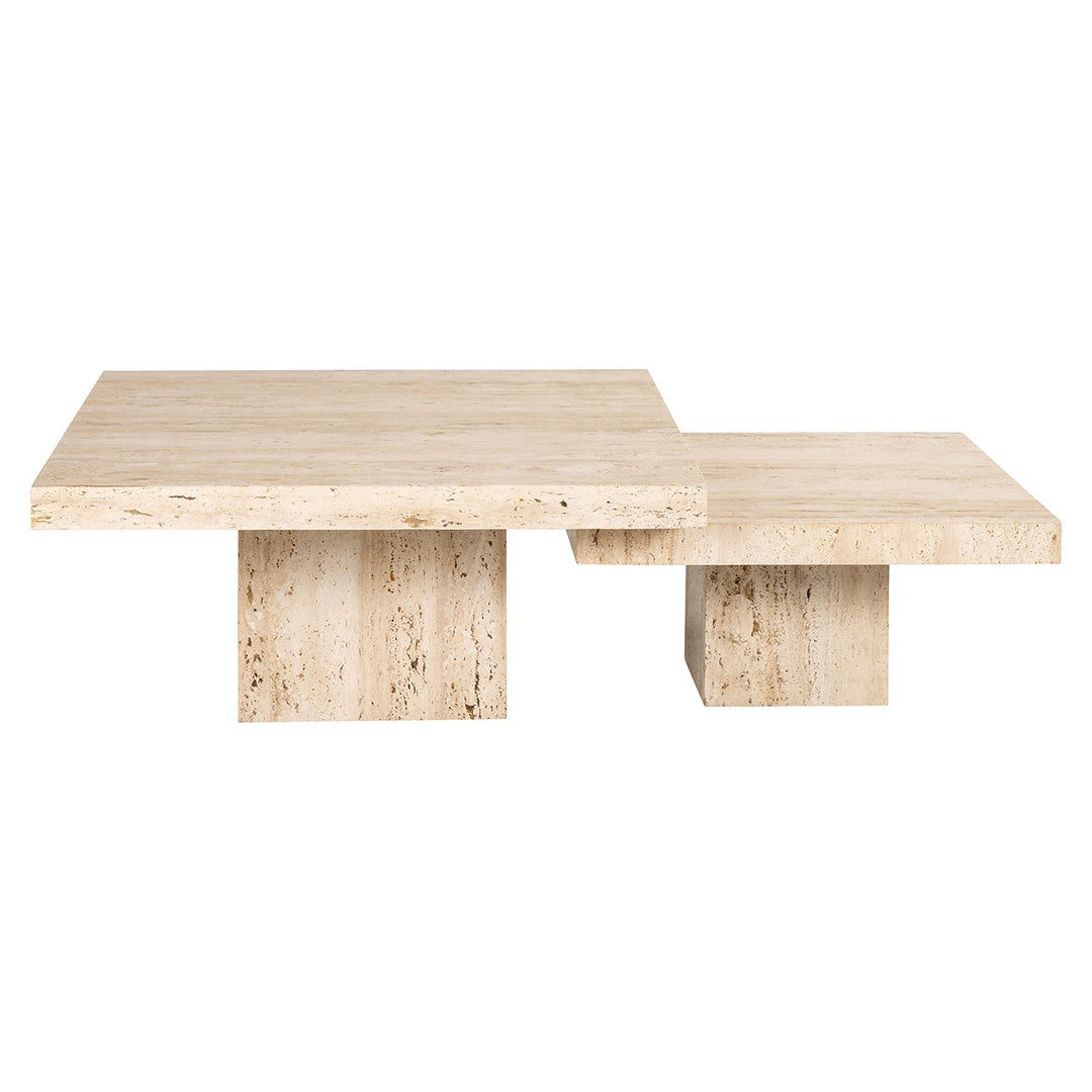 La Cantera Set of 2 Square Coffee Tables - Travertine Richmond 1