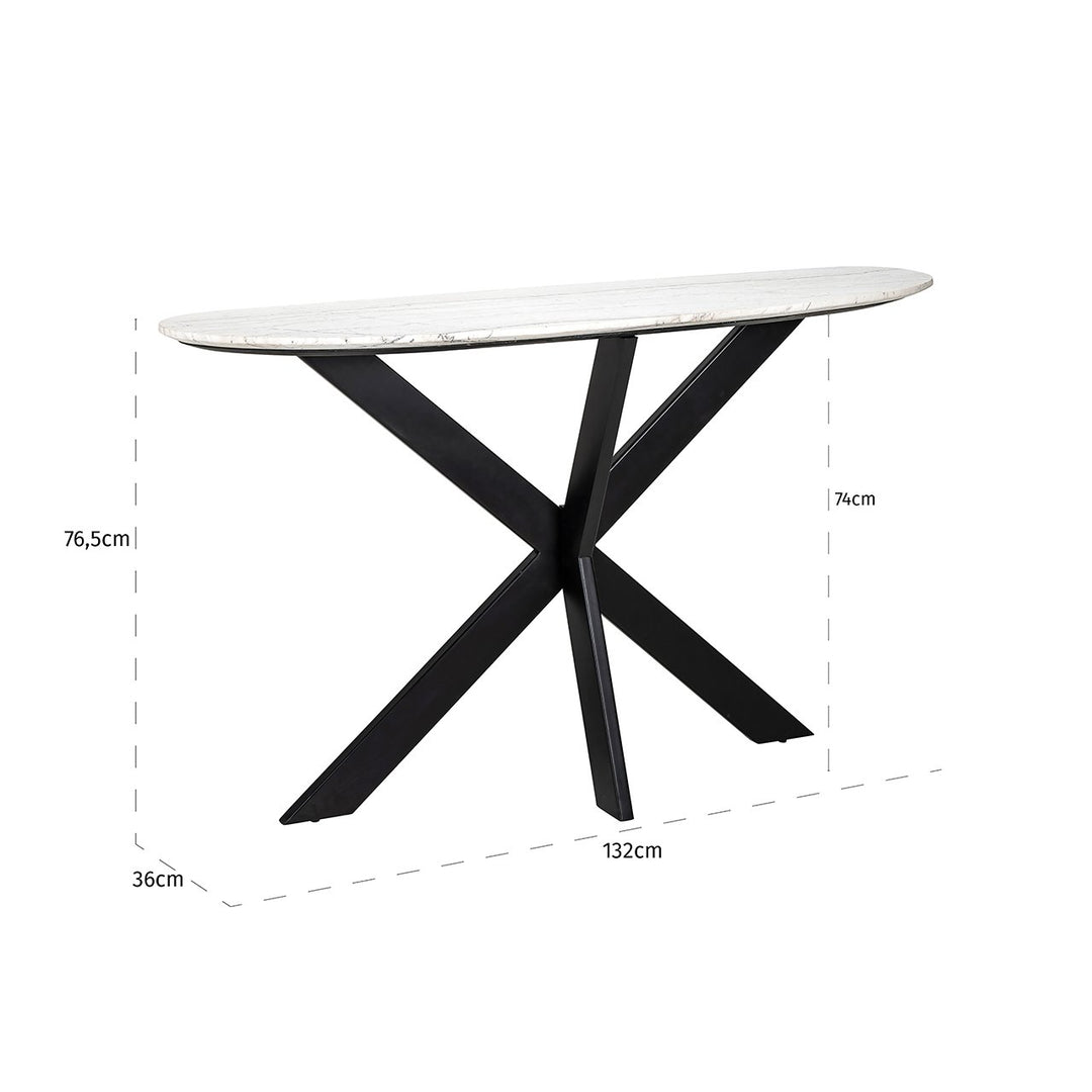 Trocadero Marble Console Table - White Richmond 7