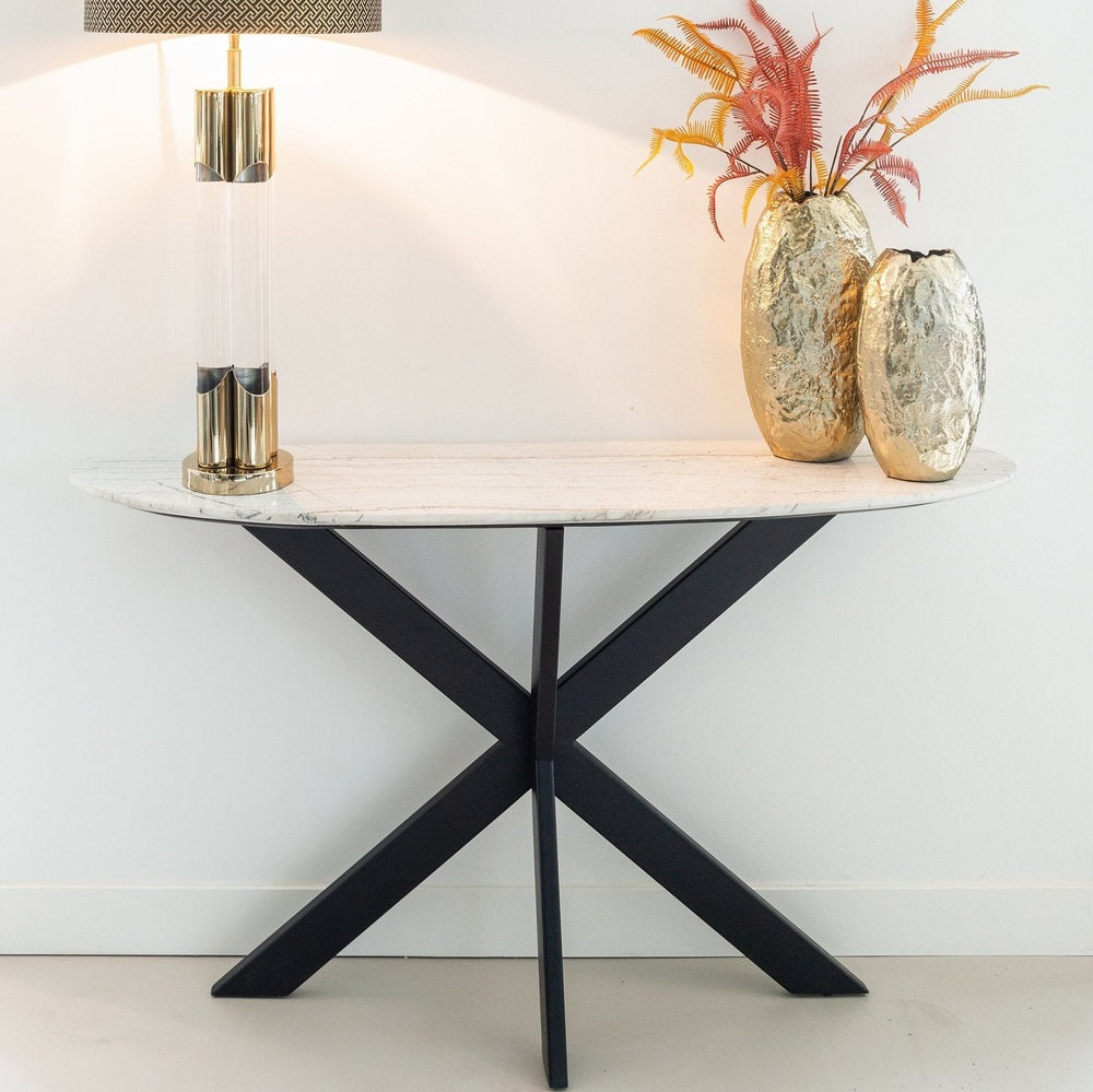 Trocadero Marble Console Table - White Richmond 3