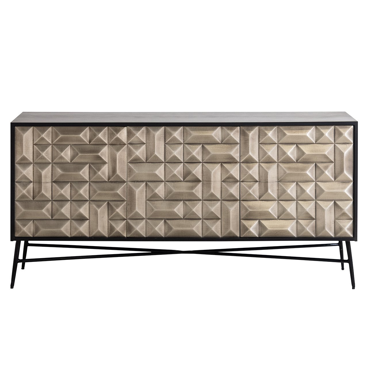 Richmond Interiors Tetro Sideboard in Silver