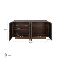 Richmond Interiors Bryant 4 Door Sideboard in Brown