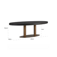 Richmond Macaro Oval Dining Table - 235cm