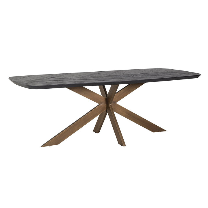 Hayley Rectangular Dining Table - Coffee Brown & Brass Richmond 2