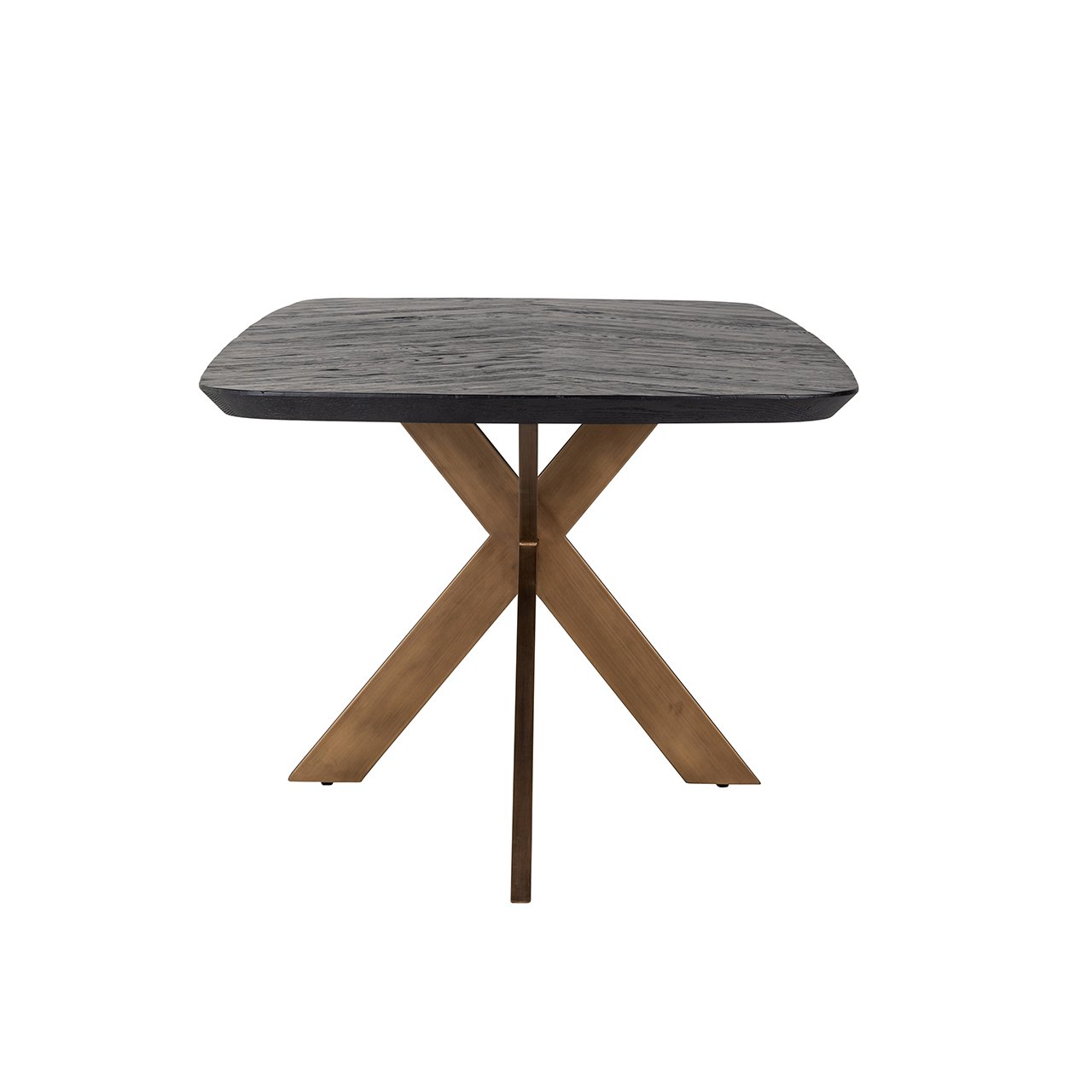 Richmond Hayley Dining Table in Coffee Brown & Brass