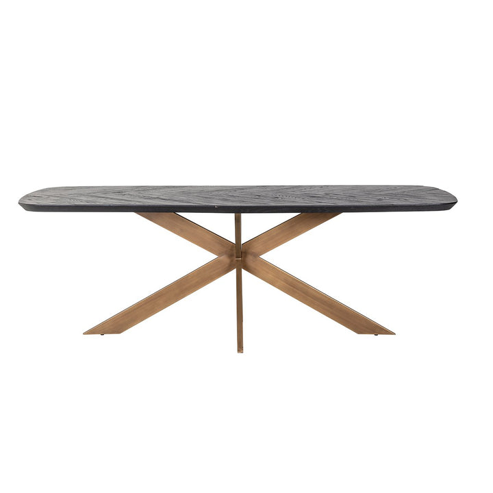 Hayley Rectangular Dining Table - Coffee Brown & Brass Richmond 1