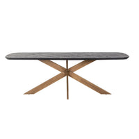 Richmond Hayley Dining Table in Coffee Brown & Brass