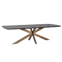 Richmond Hayley Dining Table in Coffee Brown & Brass