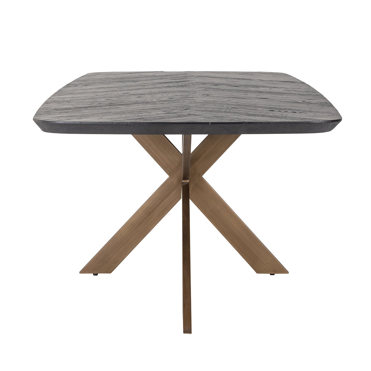 Richmond Hayley Dining Table in Coffee Brown & Brass