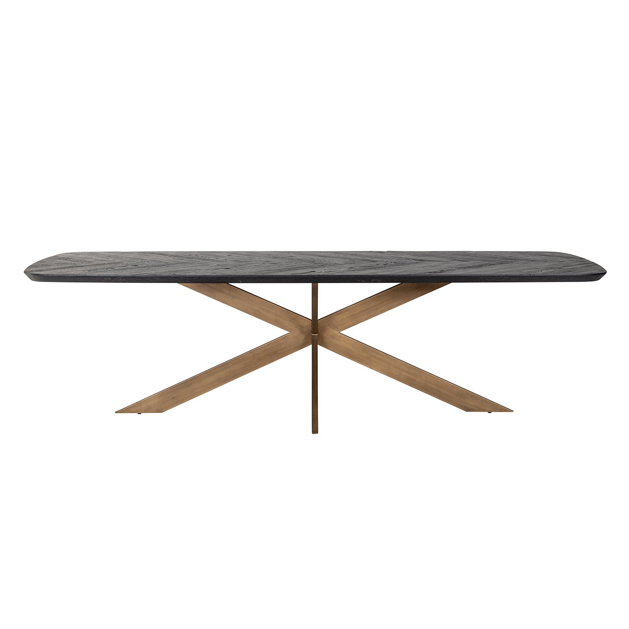 Richmond Hayley Dining Table in Coffee Brown & Brass