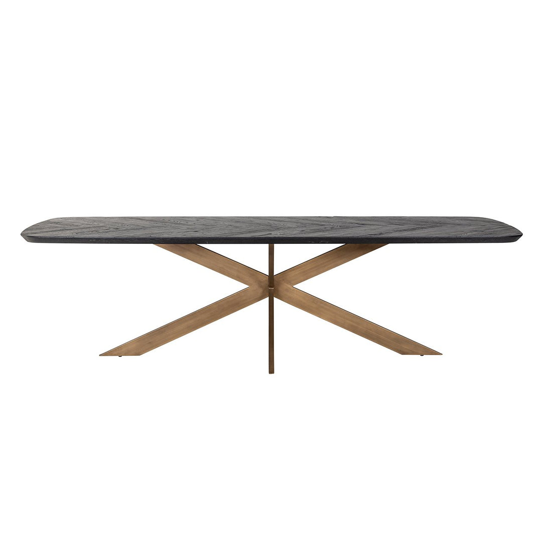 Hayley Rectangular Dining Table - Coffee Brown & Brass Richmond 9