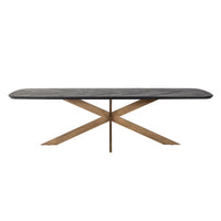 Richmond Hayley Dining Table in Coffee Brown & Brass