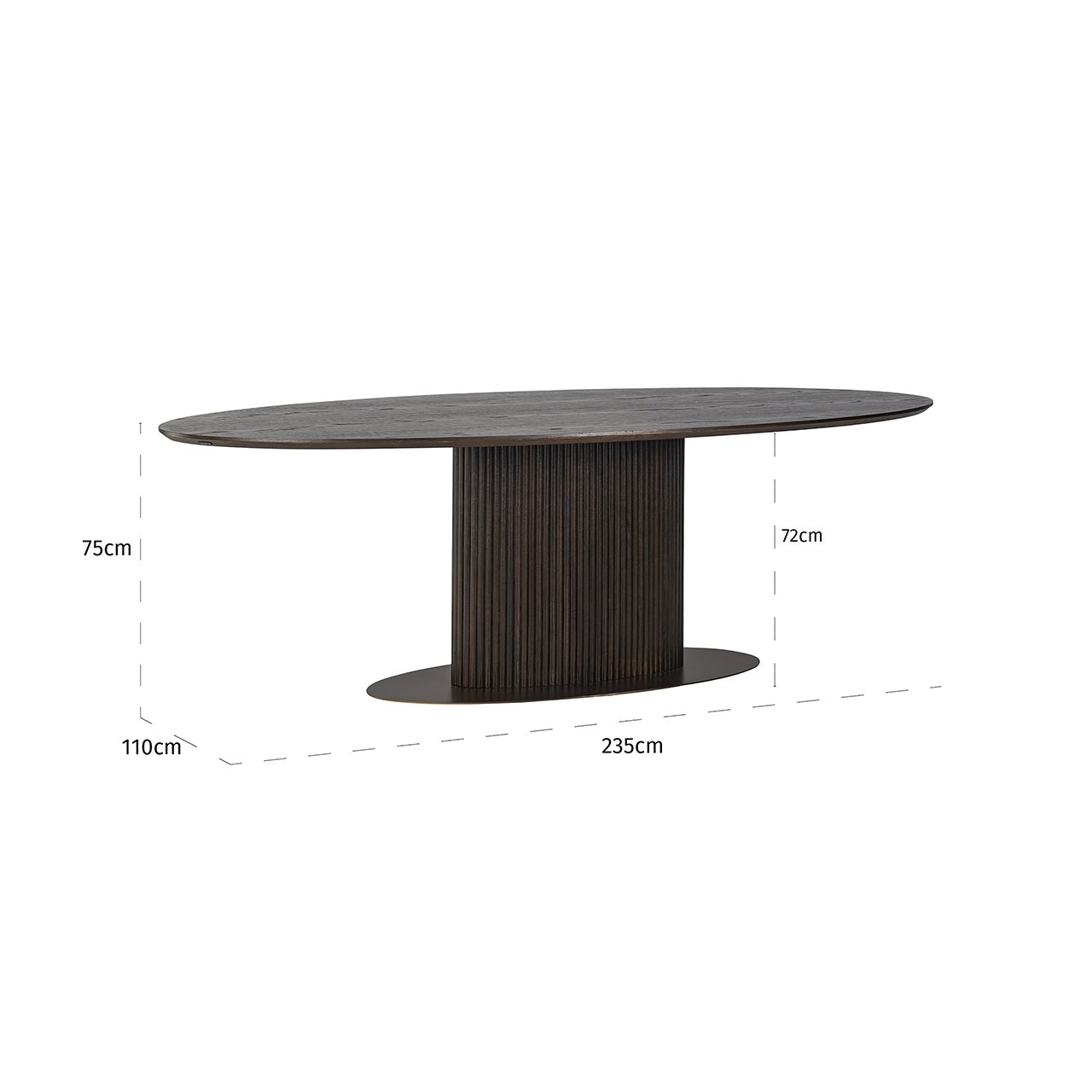 Richmond Luxor Oval Dining Table in Brown - 235cm