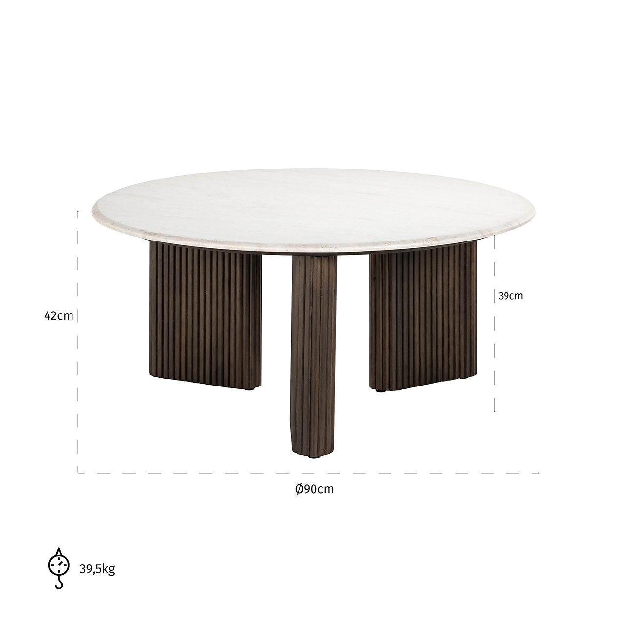 Richmond Interiors Mayfield Coffee Table - 90cm