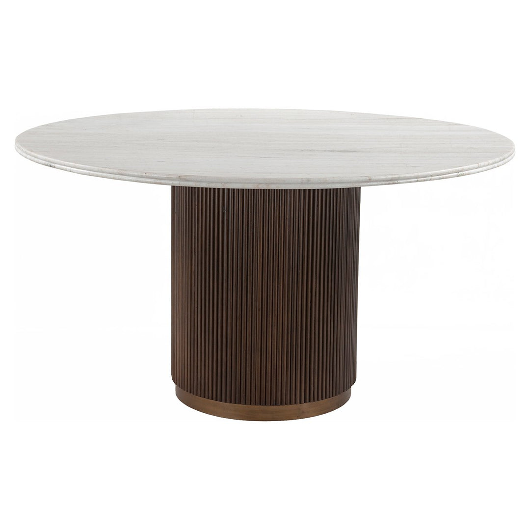 Mayfield Marble Top Round Dining Table 140cm - Brown Richmond 1