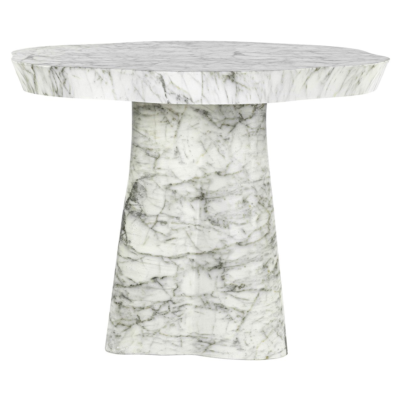 Richmond Interiors Rockyard Faux White Marble Dining Table - 100cm