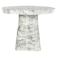 Richmond Interiors Rockyard Faux White Marble Dining Table - 100cm