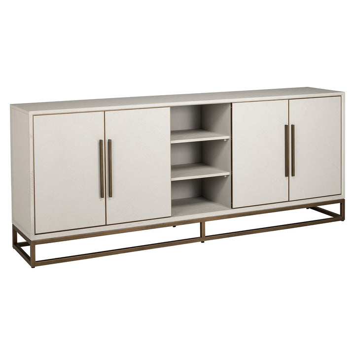 Whitebone 4 Door Sideboard - Brass & Verona Grey Richmond 2