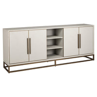 Richmond Interiors Whitebone Brass & Verona Grey 4 Door Sideboard