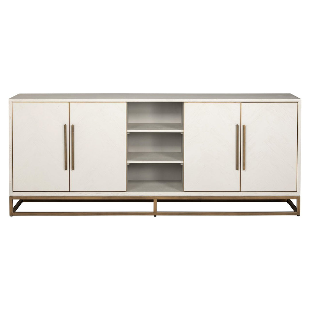 Whitebone 4 Door Sideboard - Brass & Verona Grey Richmond 1
