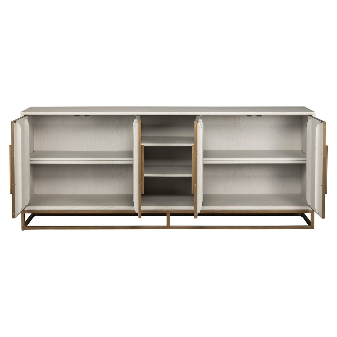 Whitebone 4 Door Sideboard - Brass & Verona Grey Richmond 5