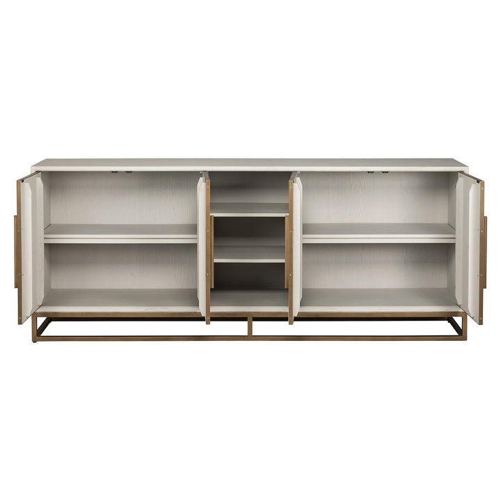 Whitebone 4 Door Sideboard - Brass & Verona Grey Richmond 5