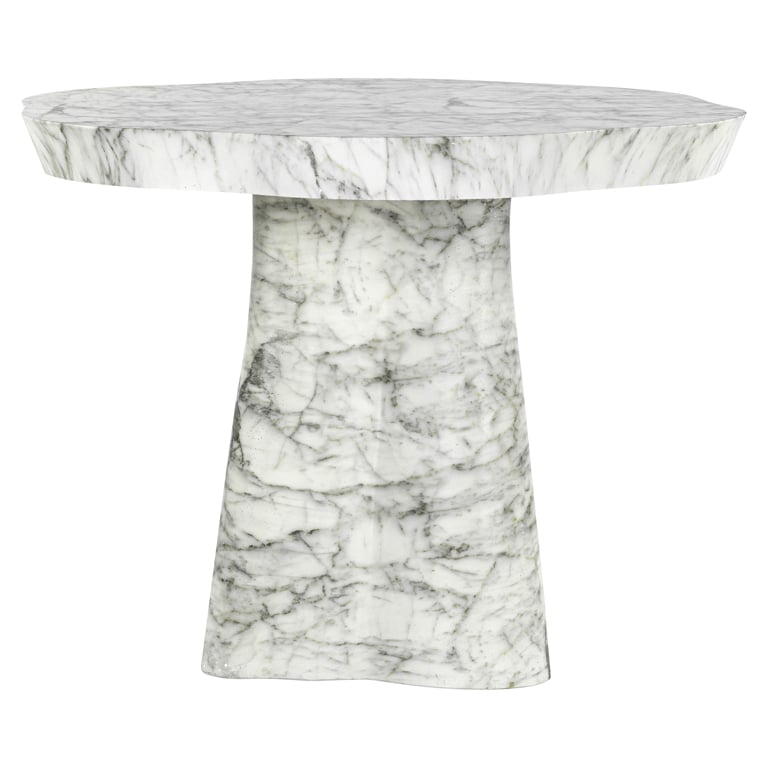 Richmond Interiors Rockyard Faux White Marble Dining Table - 140cm