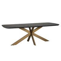 Richmond Cambon Danish Oval Dining Table in Coffee Brown & Brass