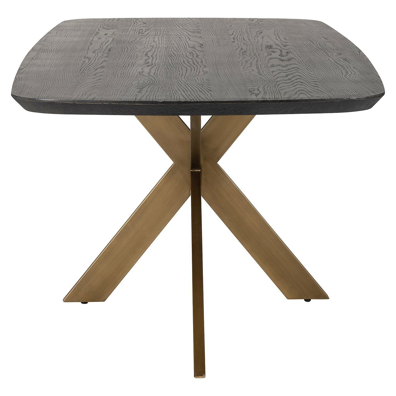 Richmond Cambon Danish Oval Dining Table in Coffee Brown & Brass