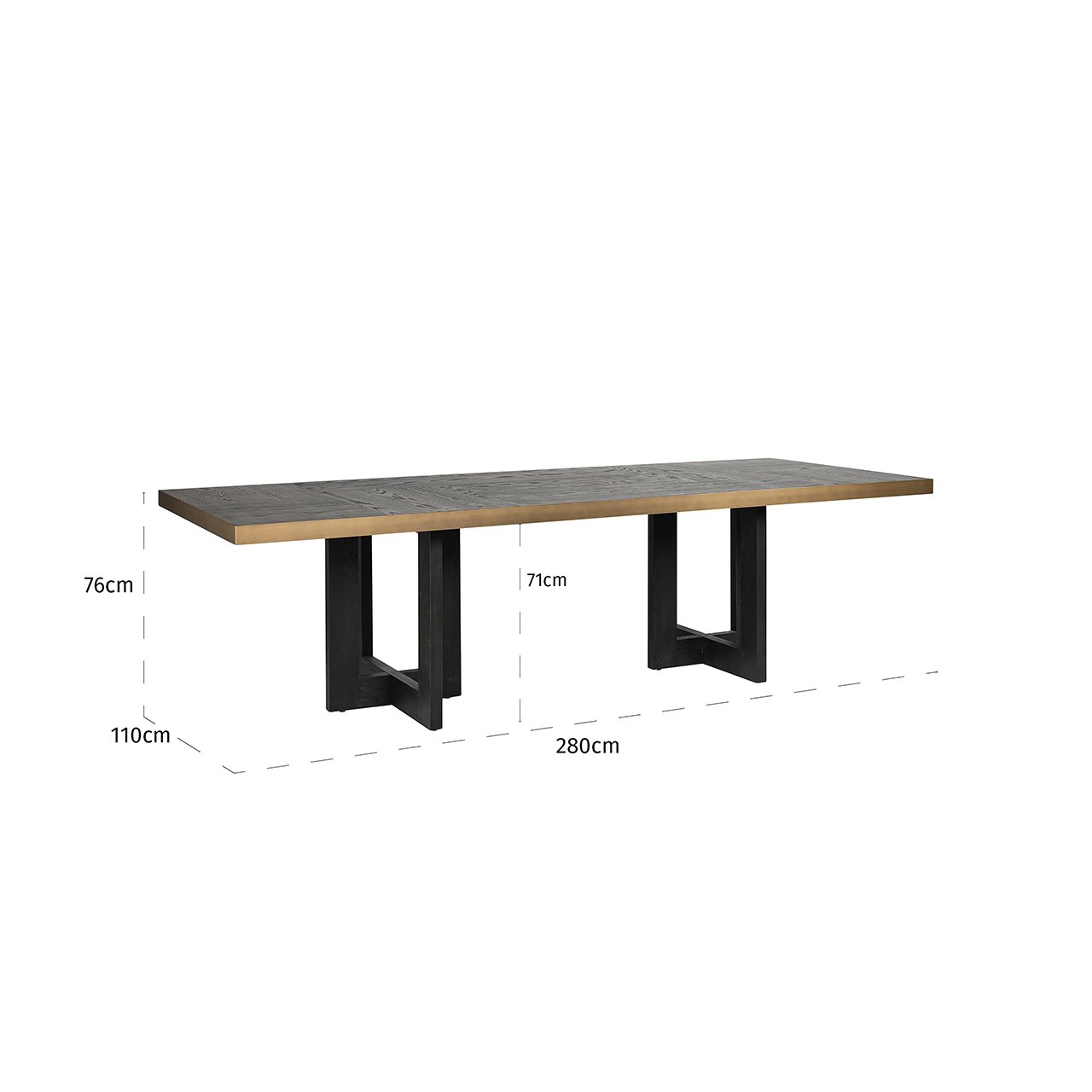 Richmond Cambon Dining Table in Coffee Brown & Black