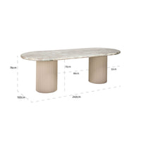 Richmond Interiors Coronel Beige Dining Table - 240cm