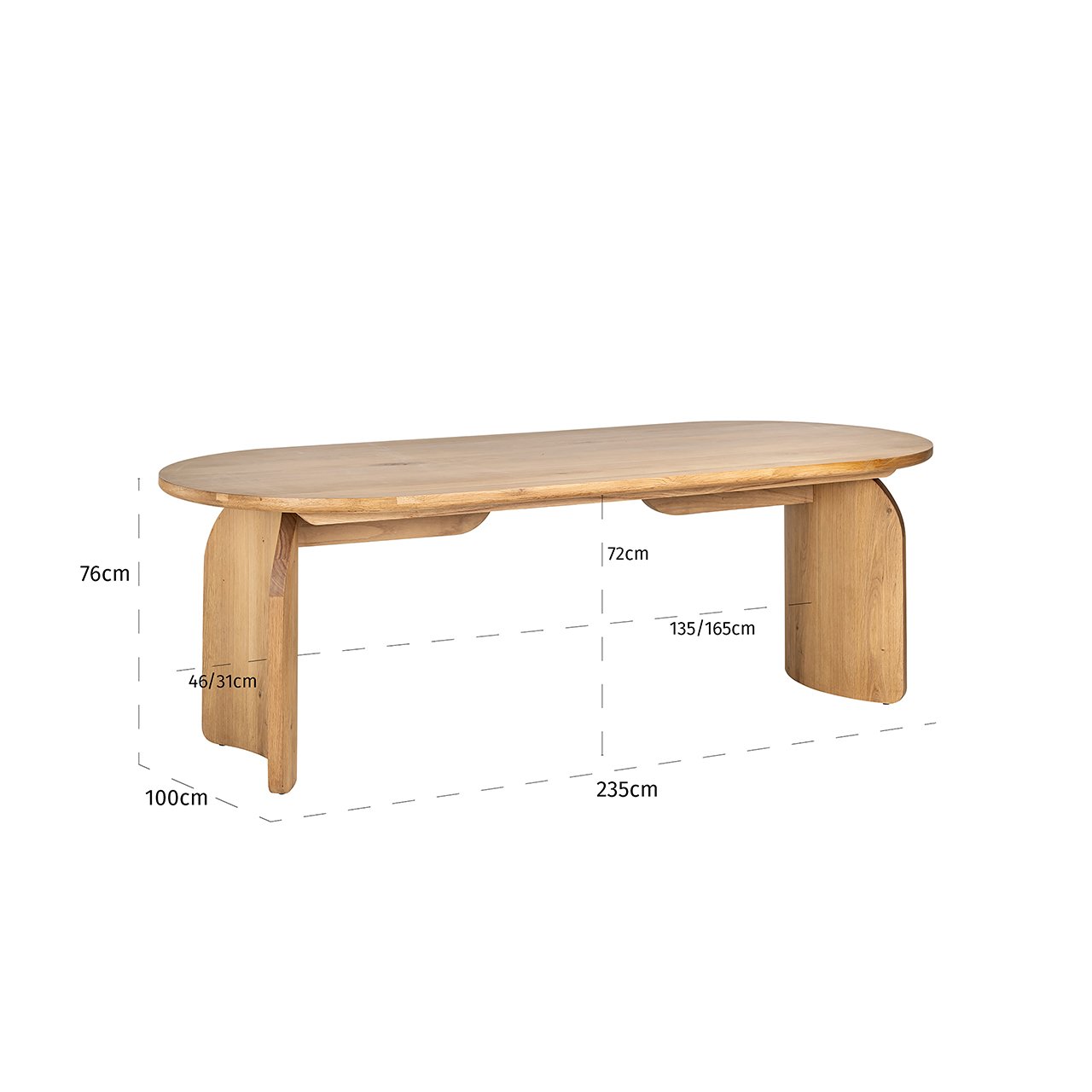 Richmond Interiors Fairmont Natural Dining Table - 235cm