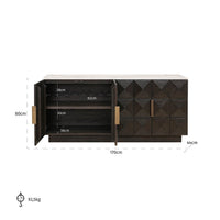 Richmond Interiors Claremont 4 Door Brown Sideboard