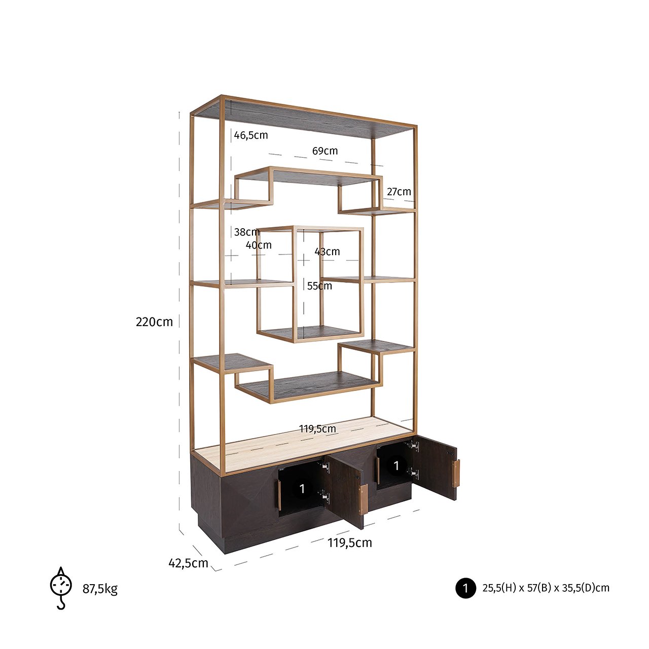 Richmond Interiors Claremont Brown Display Cabinet