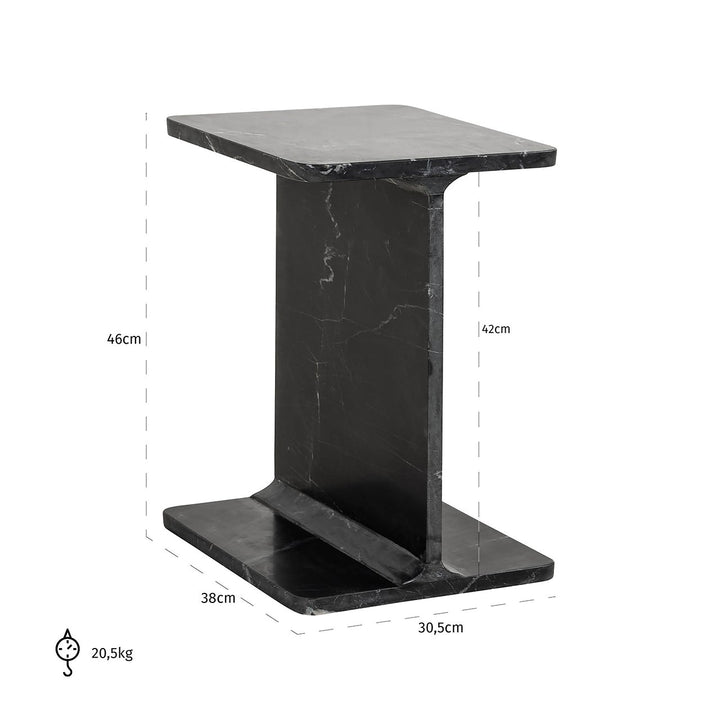 Benson Marble Square Side Table - Black Richmond 5