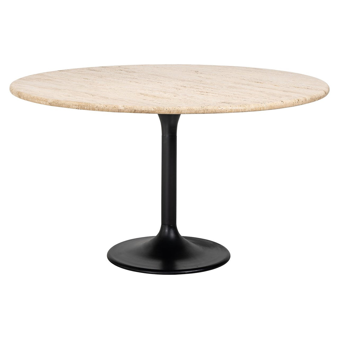 Hampton Round Dining Table 140cm Travertine Top Olivia's