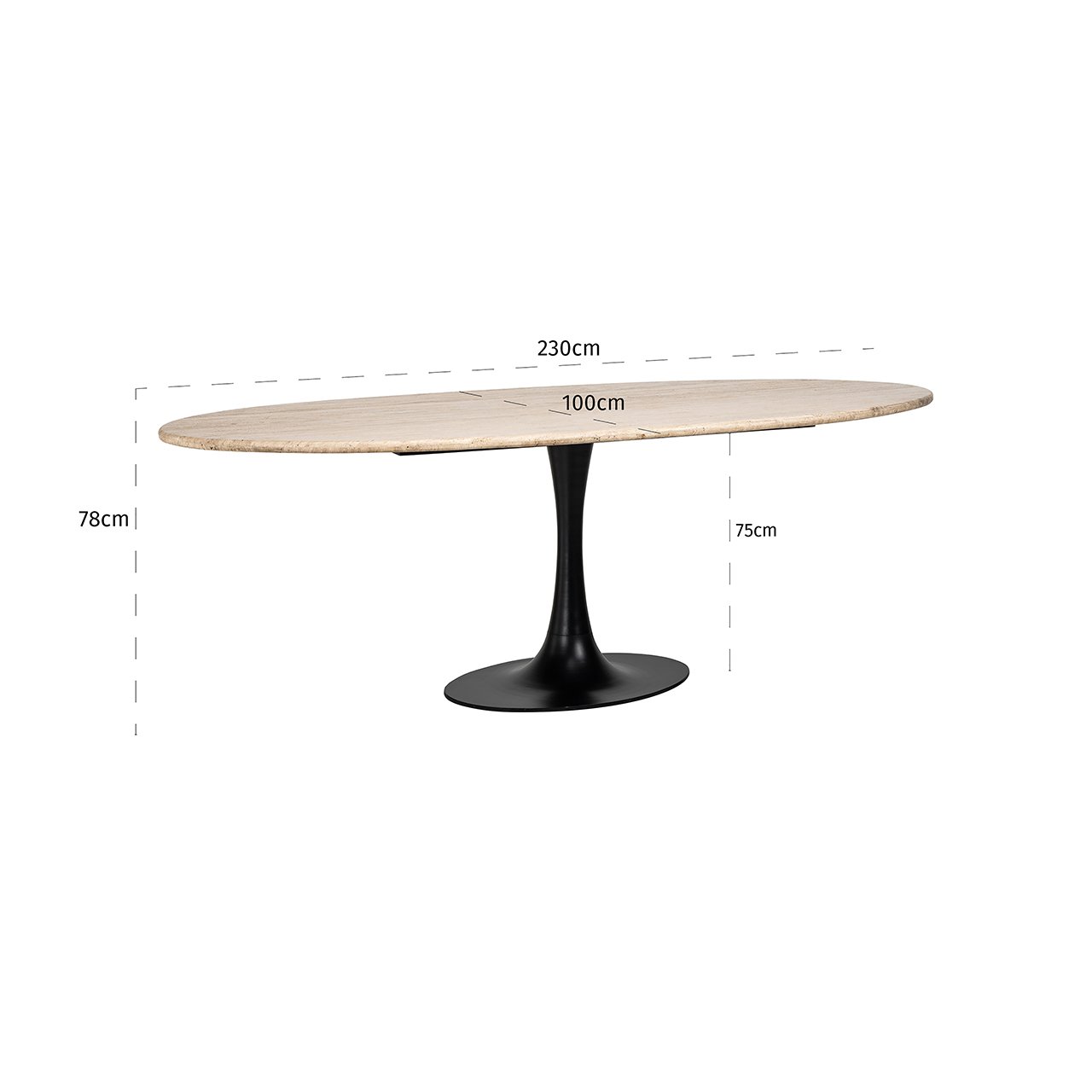 Richmond Interiors Oval Hampton Dining Table - 230cm