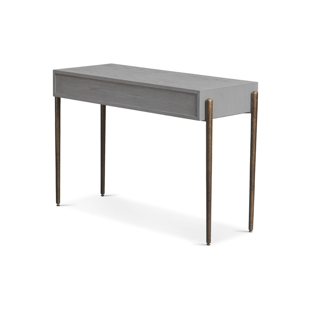 Nella Console Table - London Fog & Hammered Dark Bronze