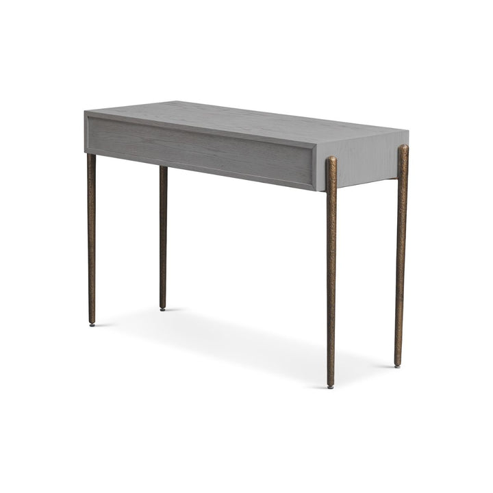 Nella Console Table - London Fog & Hammered Dark Bronze