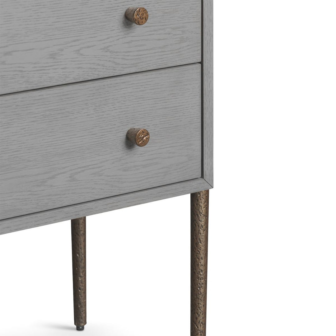 Nella Chest Of Drawer - London Fog & Hammered Dark Bronze