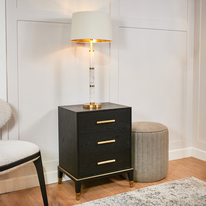Evan 3 drawer Bedside Table