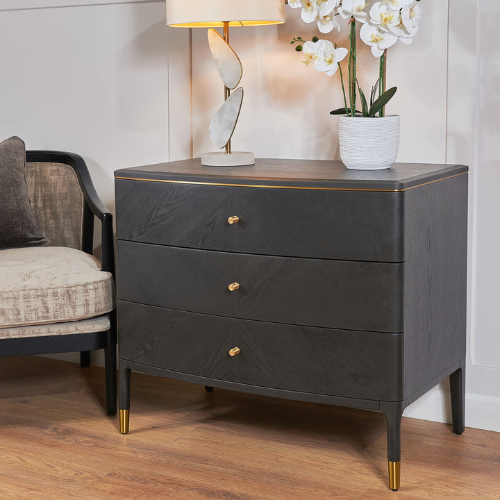 Vancent 3 Drawer Chest - Grey