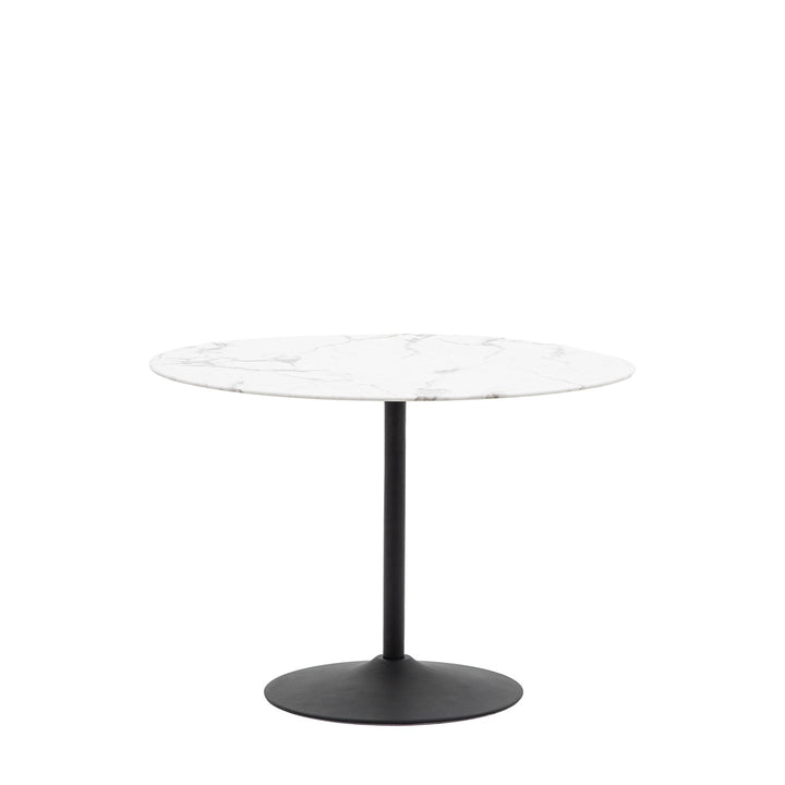 Fielding Faux Marble Round Dining Table - Black & White GalleryDirect 1